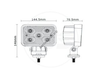 Светодиодная фара SVS 50W/12-30V DC (5*10W CREE) IP67 (144,5*97*78,5mm) дальн/свет
